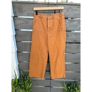 Women's Forever 21 Wide Leg Cropped Pant in‎ Earthy Orange.  Button Fly.  Size M